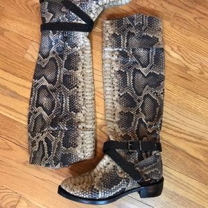 Stephane Kelian boots tall, leather, snakeskin